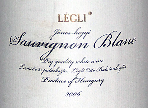 Légli Sauvignon Blanc 2006